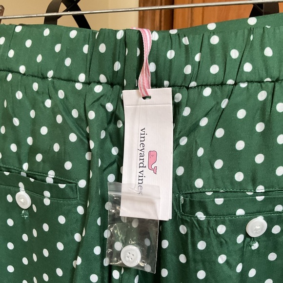 Vineyard Vines luxe Hunter Green Polka Dot pants, 10 - Picture 4 of 7